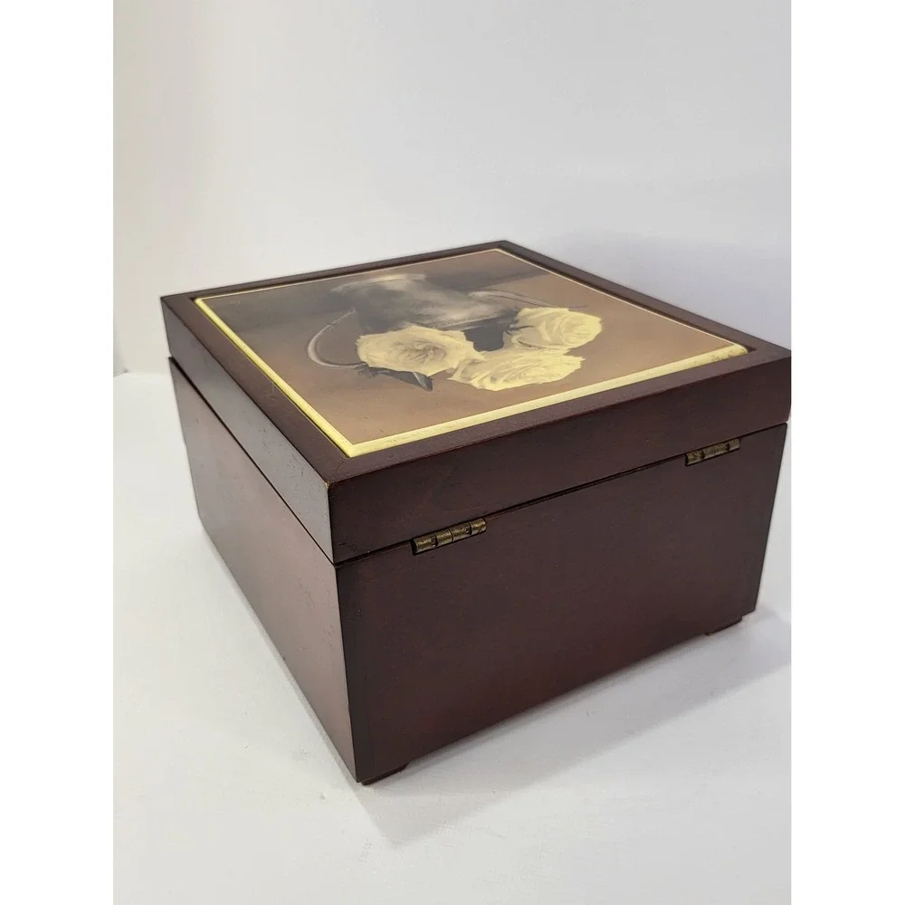 Vintage 2002 Tri Coastal Design Wood Jewelry Box Cristin Atria Cottagecore
